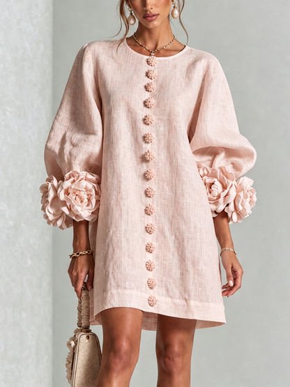 Vera - Rosette Cuff Mini Dress
