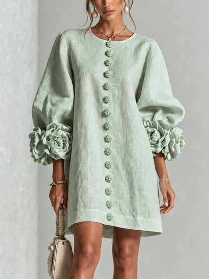 Vera - Rosette Cuff Mini Dress