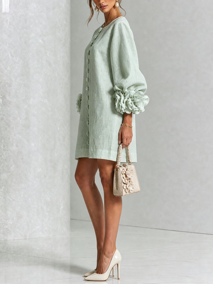 Vera - Rosette Cuff Mini Dress