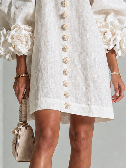 Vera - Rosette Cuff Mini Dress