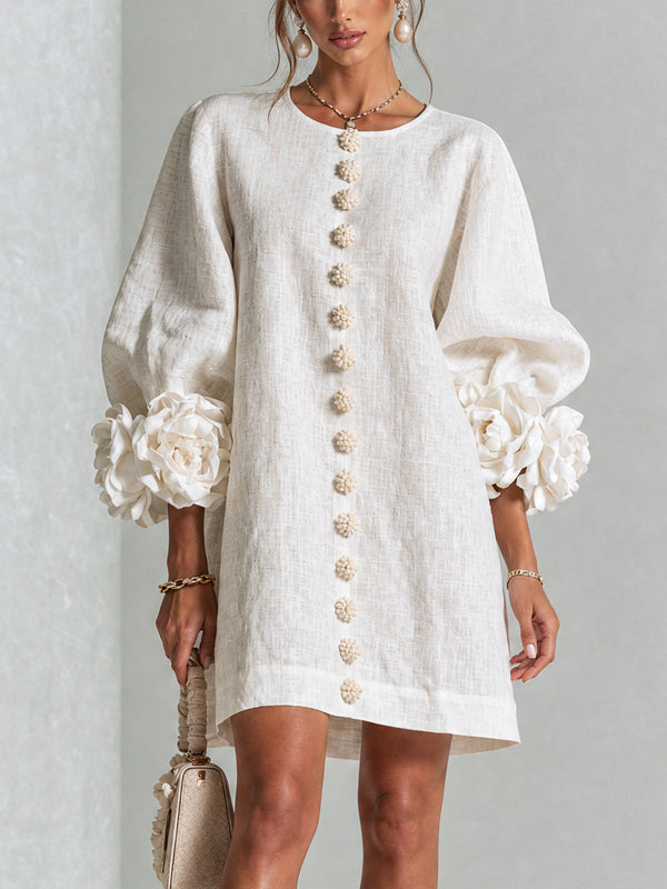 Vera - Rosette Cuff Mini Dress