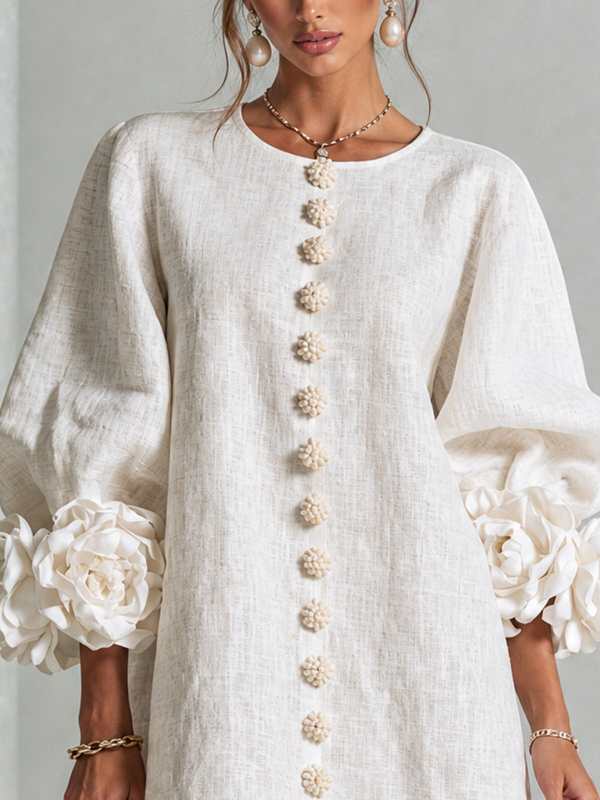 Vera - Rosette Cuff Mini Dress