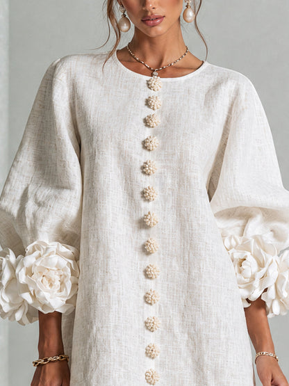 Vera - Rosette Cuff Mini Dress