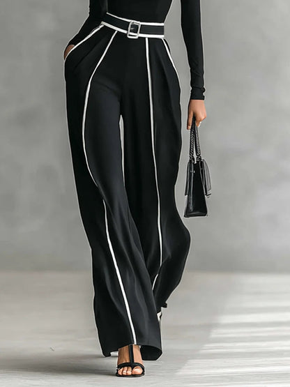 EMMA - High-Neck Wide-Leg Trouser Set