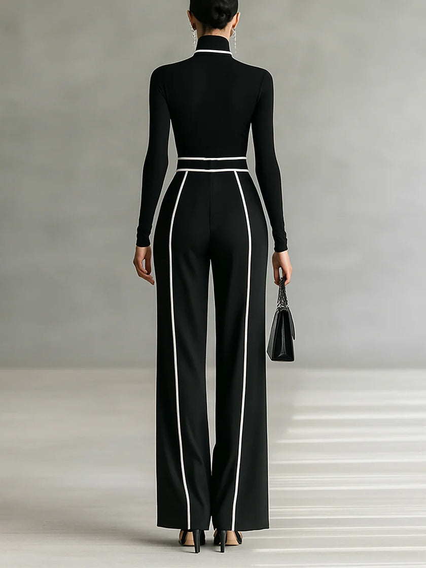EMMA - High-Neck Wide-Leg Trouser Set