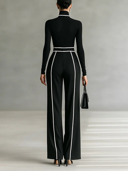 EMMA - High-Neck Wide-Leg Trouser Set