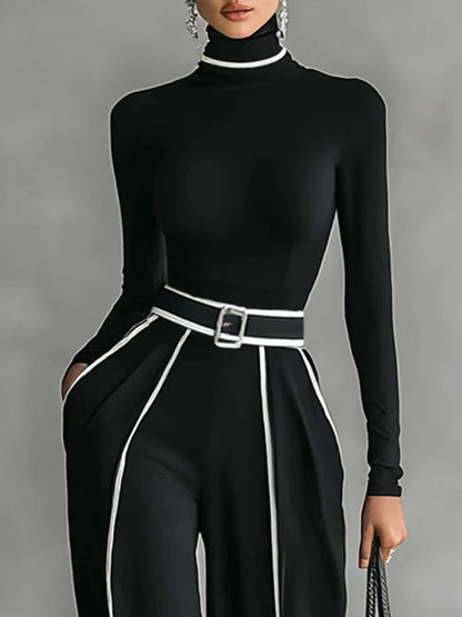 EMMA - High-Neck Wide-Leg Trouser Set