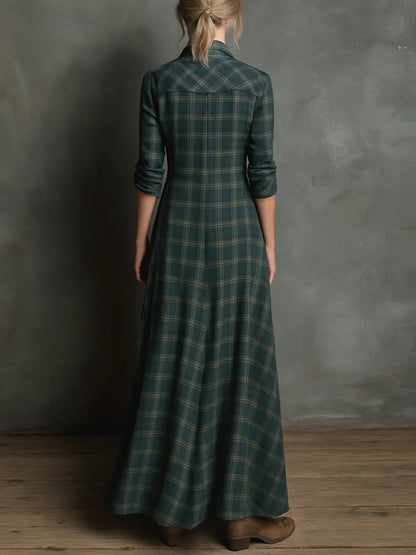 VALENTINE - Check Shirt Maxi Dress