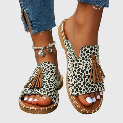 Nathalie | Bohemian Sandals with Pom Poms