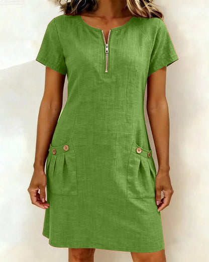 Aisley™ | Cotton Dress with Zip Closure