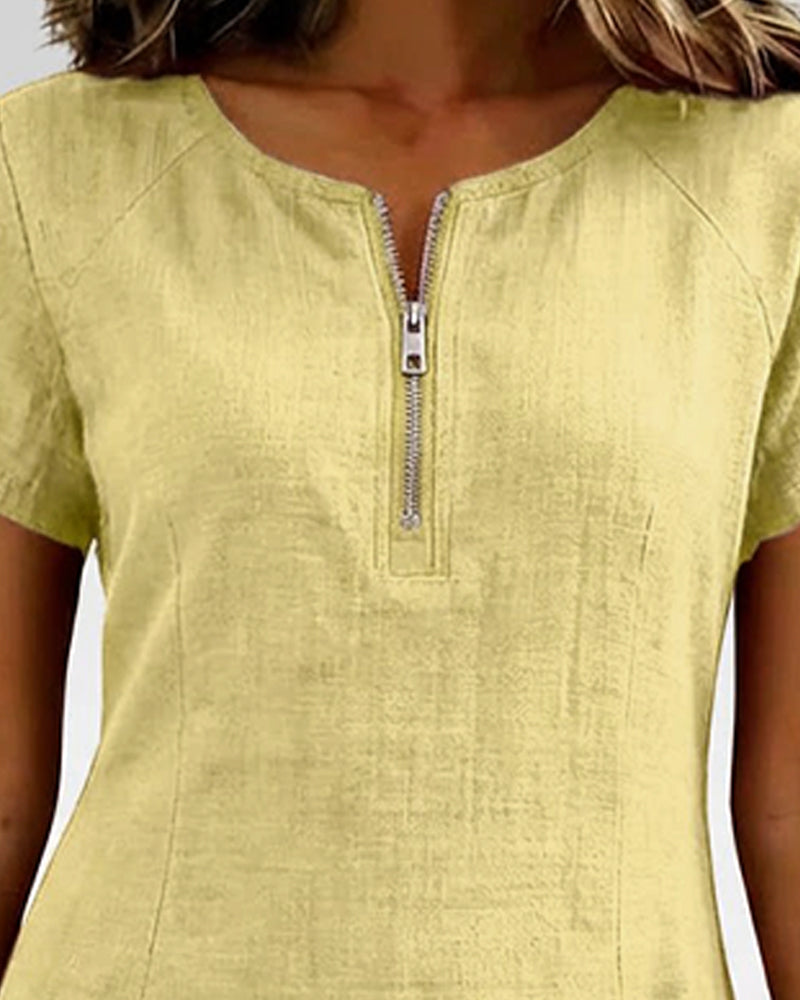Aisley™ | Cotton Dress with Zip Closure