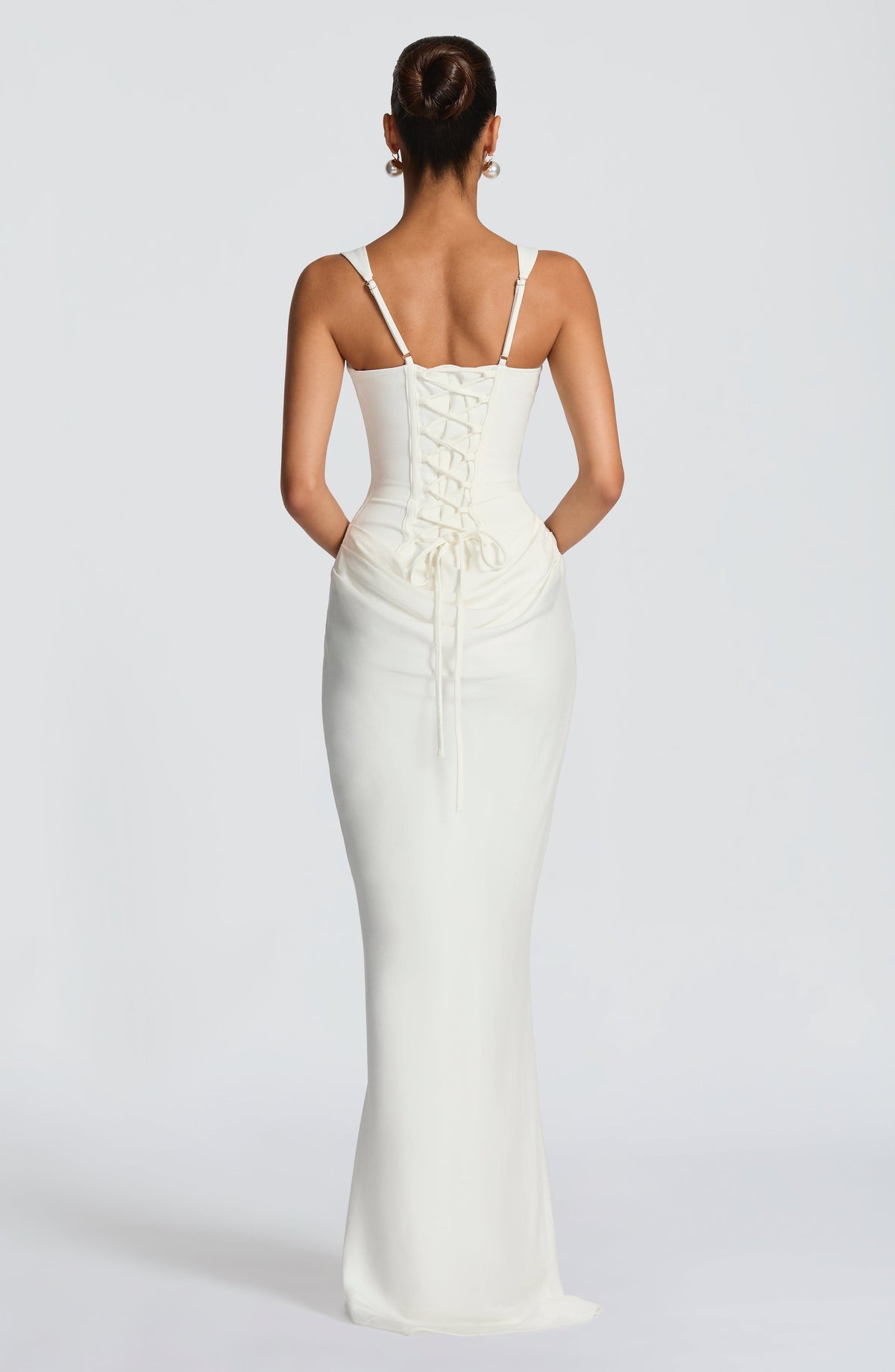 ÉLÉONORE - Square-Neck Glossy Maxi Dress