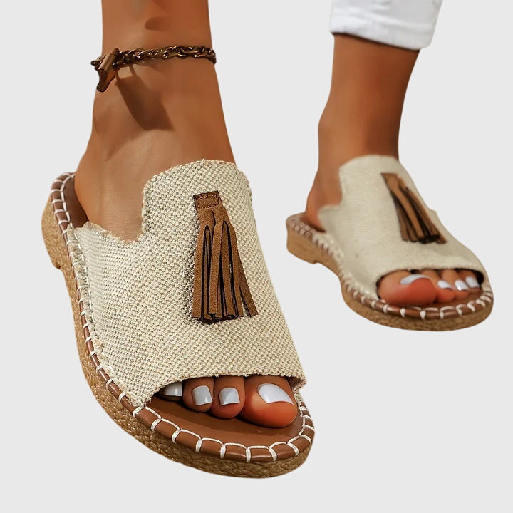 Nathalie | Bohemian Sandals with Pom Poms