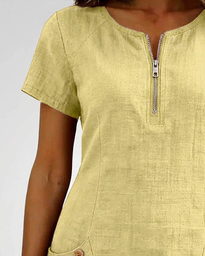 Aisley™ | Cotton Dress with Zip Closure