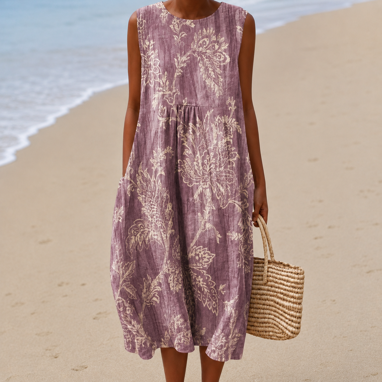 Nora™ | Airy Tummy-Flattering Floral Midi Dress