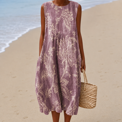 Nora™ | Airy Tummy-Flattering Floral Midi Dress