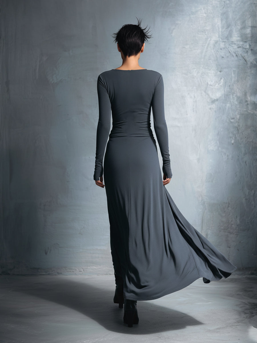 NAOMIE - Side-Knot Wrap Maxi Dress