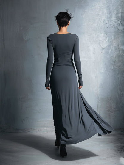 NAOMIE - Side-Knot Wrap Maxi Dress