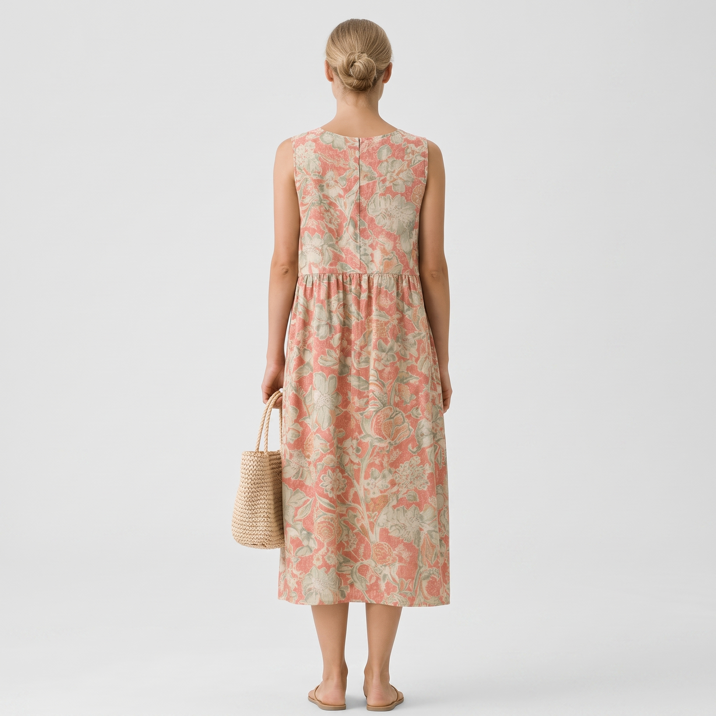 Amara - Floral Print Linen Dress
