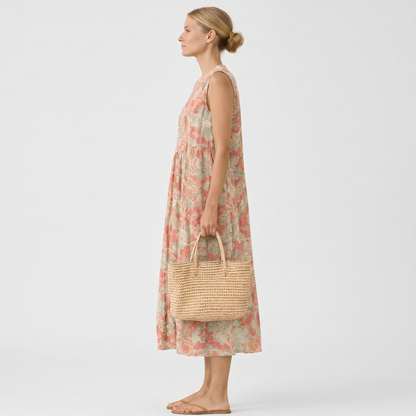Amara - Floral Print Linen Dress