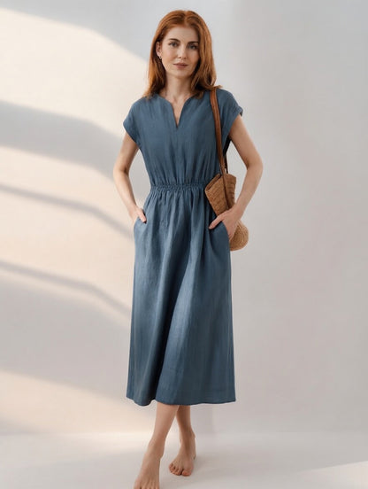 Lina — Fluid and Elegant Linen Blend Dress