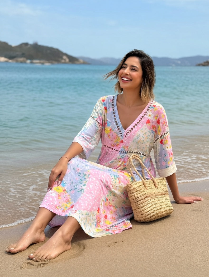 Lysiane™ — Flowing Floral Dress with Summer Charm
