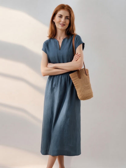 Lina — Fluid and Elegant Linen Blend Dress