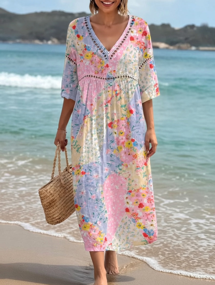 Lysiane™ — Flowing Floral Dress with Summer Charm