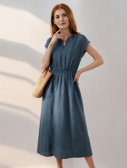 Lina — Fluid and Elegant Linen Blend Dress
