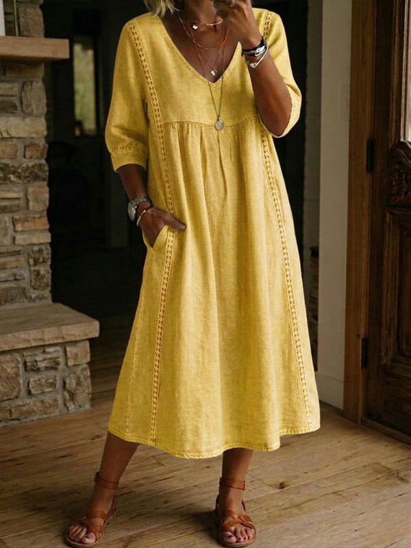 Aurélie | Loose Linen and Cotton Dress