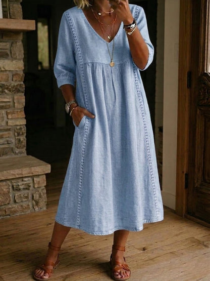 Aurélie | Loose Linen and Cotton Dress