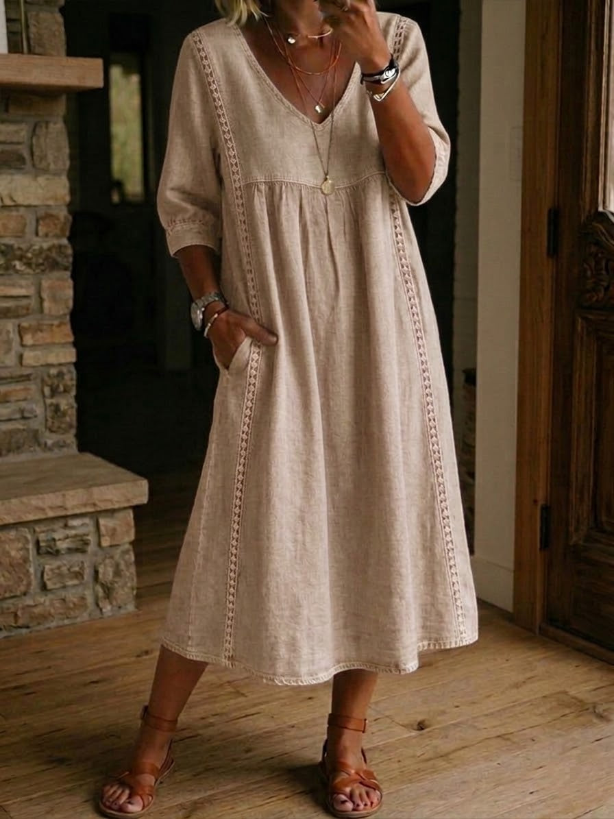 Aurélie | Loose Linen and Cotton Dress