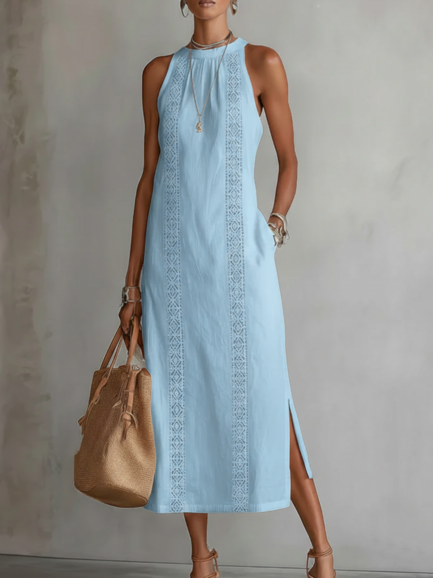 Jimena™ | Midi Dress with Mandarin Collar
