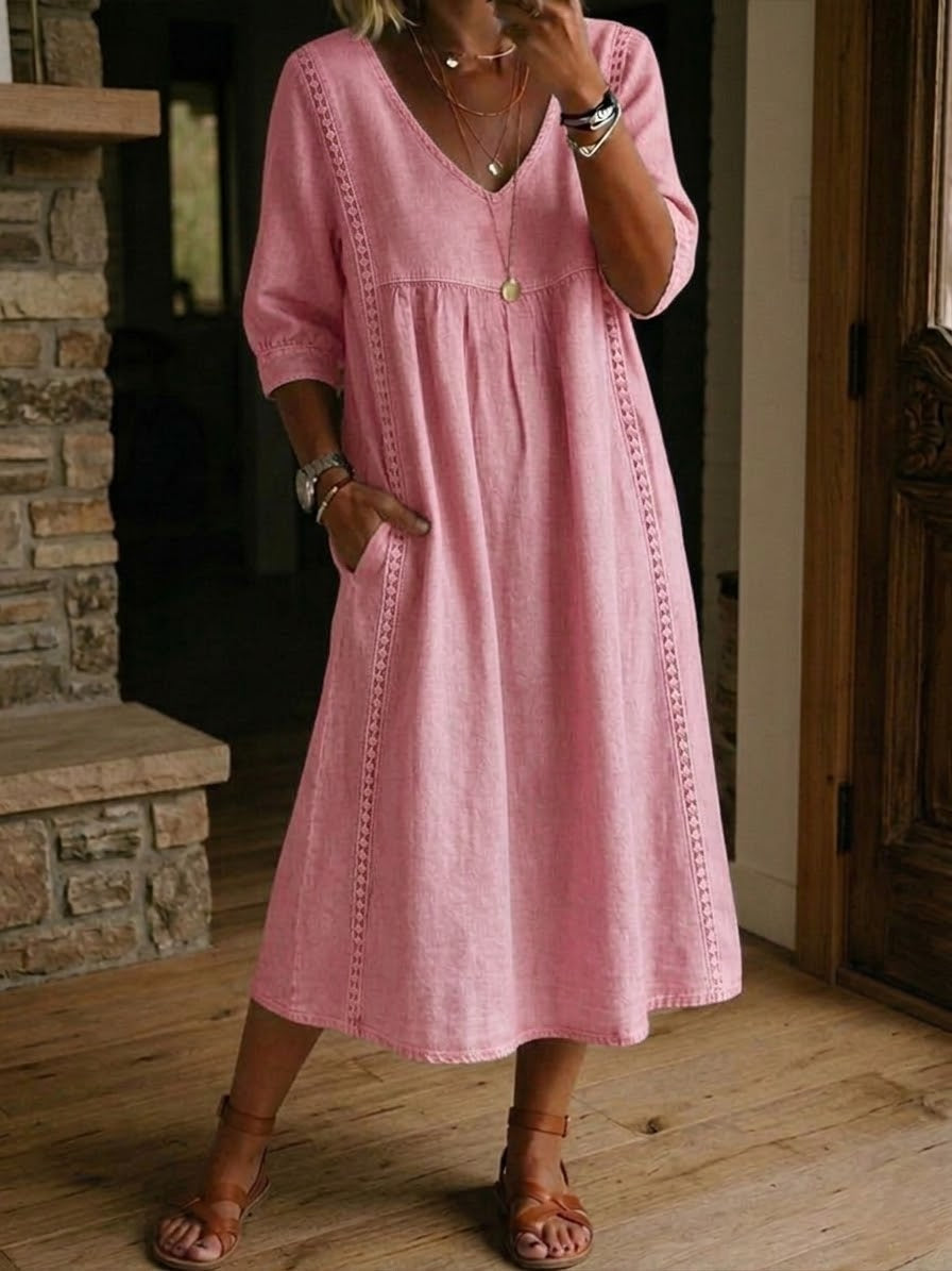 Aurélie | Loose Linen and Cotton Dress