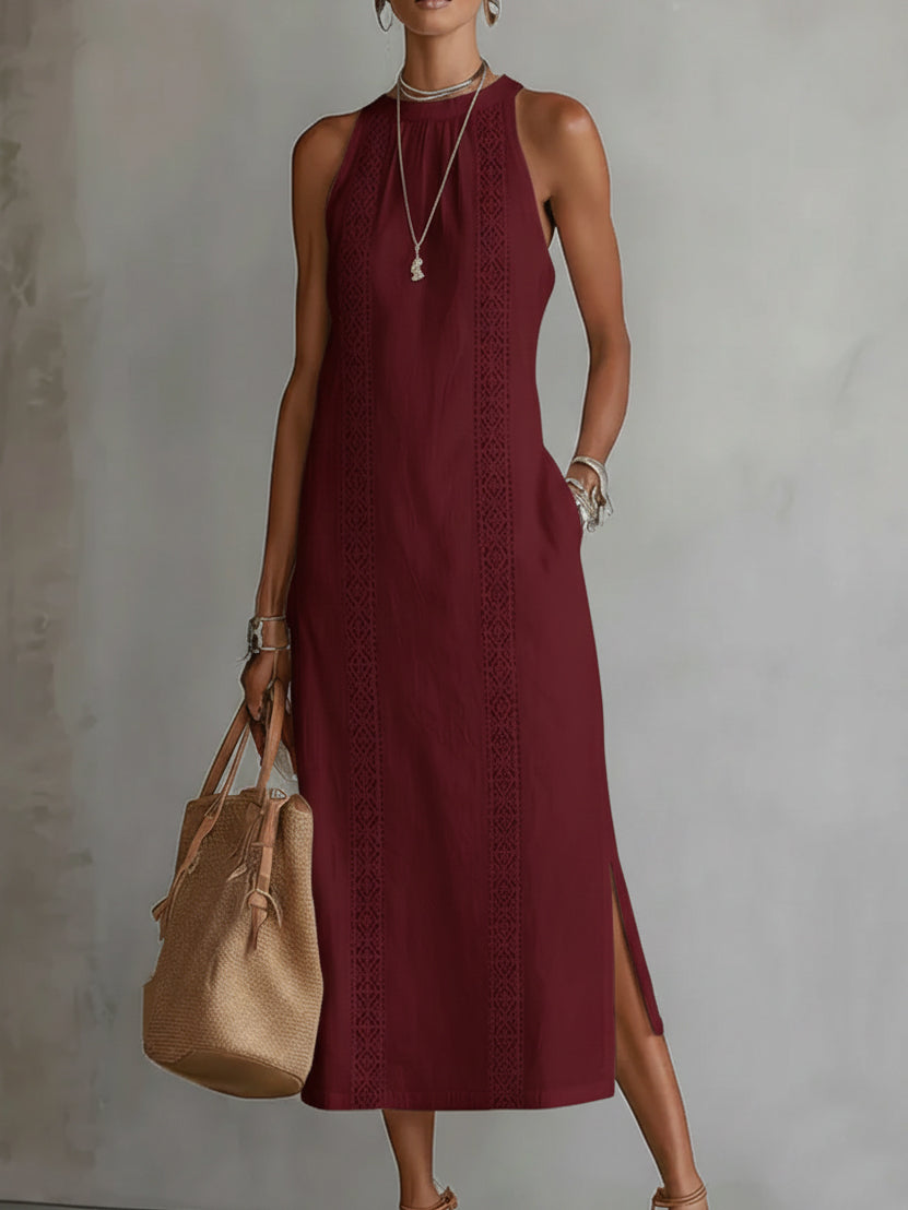 Jimena™ | Midi Dress with Mandarin Collar