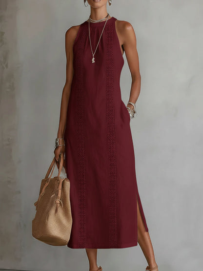 Jimena™ | Midi Dress with Mandarin Collar