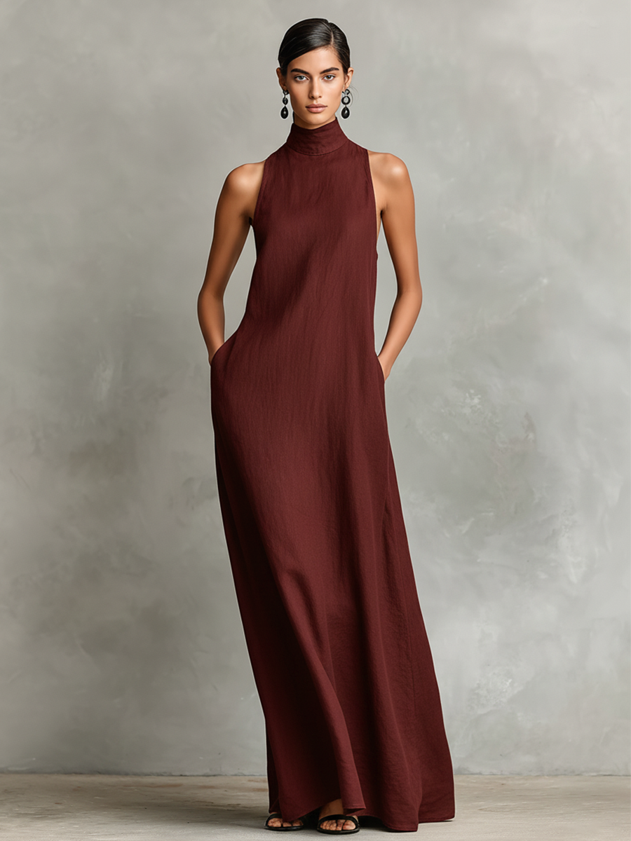 Nerina™ | Elegant Mono Turtleneck Dress